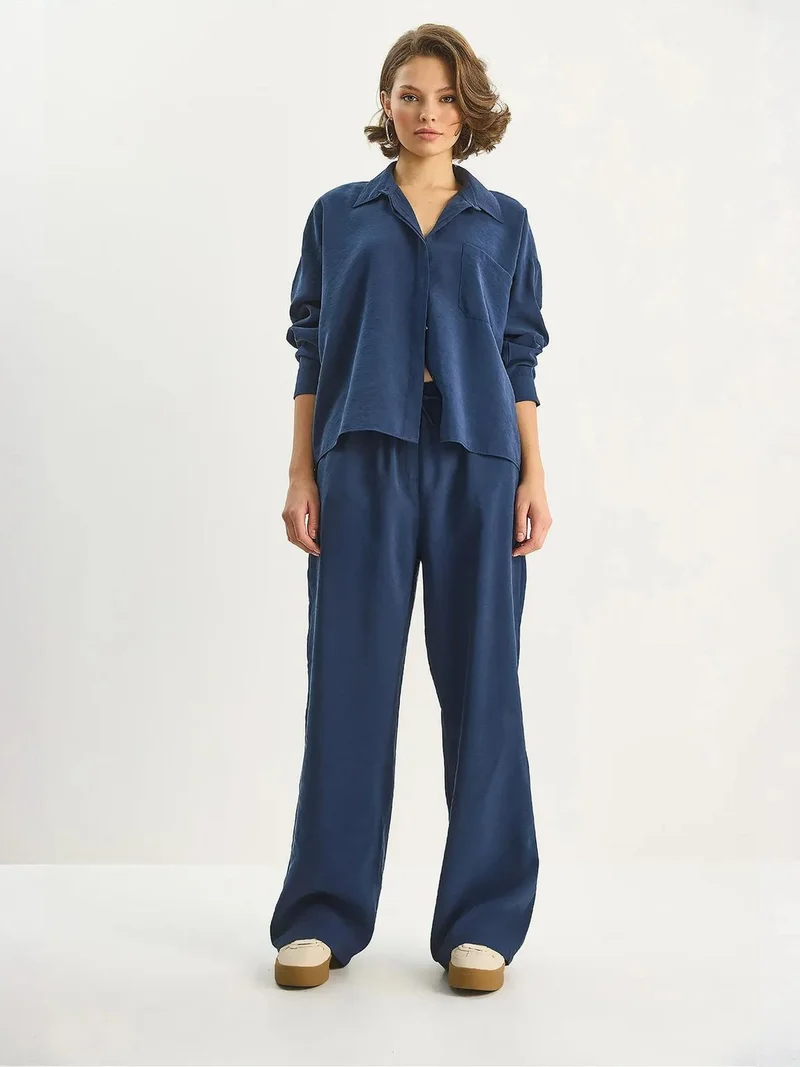Bianco Lucci LUCCI Shirt-Pants Two-Piece Coord Set
