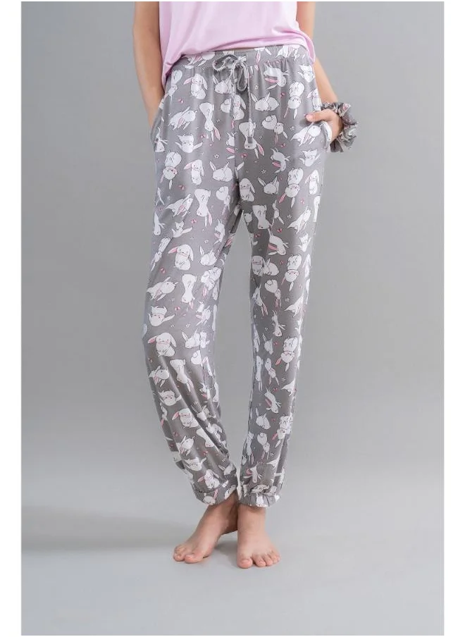 نسيسيرا Cuddly Bunnies Grey Modal Cuffed Bottoms