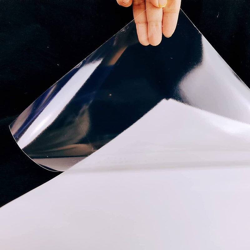 Bleidruck 25 Sheets Crystal Clear Vinyl Sticker Paper Self Adhesive Waterproof 100 Transparent Overlay Film A4 117 x 83 Inch Cold Laminate Sheets