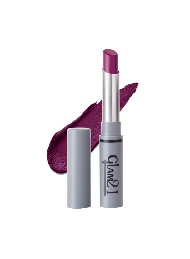 Glam 21 Long Lasting Non-Transfer Lipstick|Creamy Matte Formula | Smudge-Free | HD-Colored lips - 2.8gm|Purple Myth-06 - Image 1