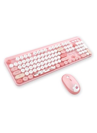 Wireless keyboard and mouse, colour keyboard and mouse combo, 2.4G keyboard with retro round keycaps, full size typewriter keyboard with numeric keypad - pzsku/Z3B876B9E74FCBCB7925FZ/45/_/1716365832/5e675557-3e60-4cef-90a8-c1a48f0b7246