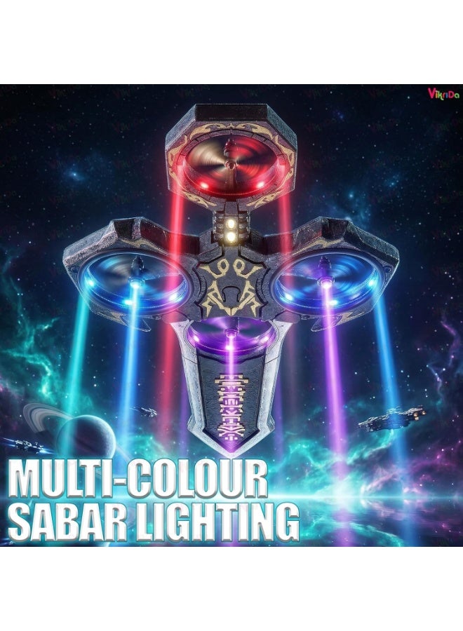 VikriDA Double-Sided Spinning Anime Katana Sword Drone Toy with 1 Powerful Battery, RGB LED Light Spin Sword-Edge Lightsaber for Kids & Adults - Image 5