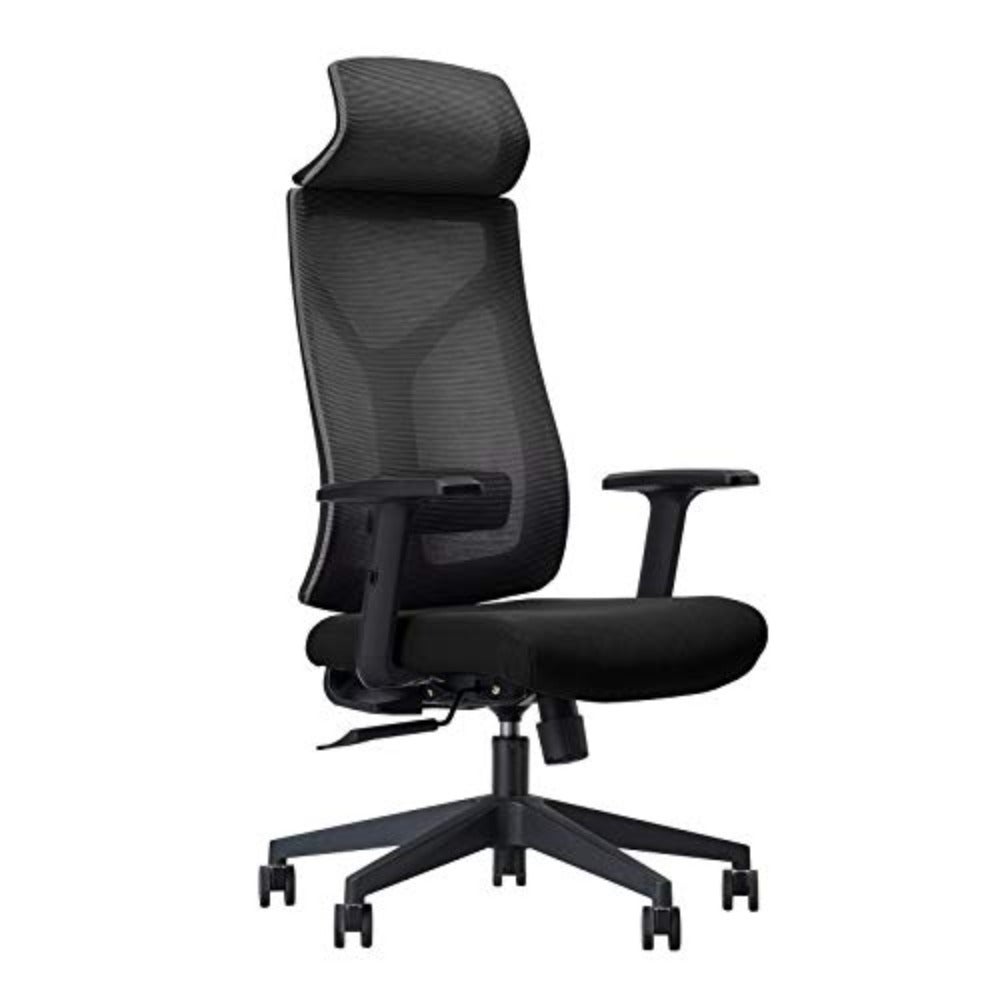 Home Executive Office Chair Ergonomic Computer Chair Wide Seat With Large Headrest, Modern Desk Chair Lumbar Support, Adjustable Armrests Mesh Chair