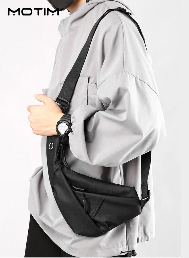 موتيم حقيبة كروس بودي للرجال، حقائب صدر مقاومة للماء، حقيبة كتف متعددة الطبقات غير رسمية للرجال، حقيبة محفظة جواز سفر للسفر، حقيبة ظهر، حقيبة هاتف محمول للسفر في الهواء الطلق وركوب الدراجات - Image 5