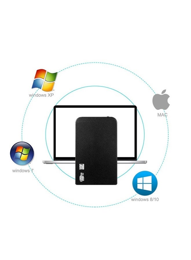 قرص صلب خارجي محمول بسعة 5 تيرابايت، USB 3.0 عالي السرعة، SATA، نقل بيانات فائق السرعة، توصيل وتشغيل فوري، متوافق مع Windows وMac OS وLinux، تصميم أسود نحيف لأجهزة الكمبيوتر واللابتوب والمكتبي - Image 4