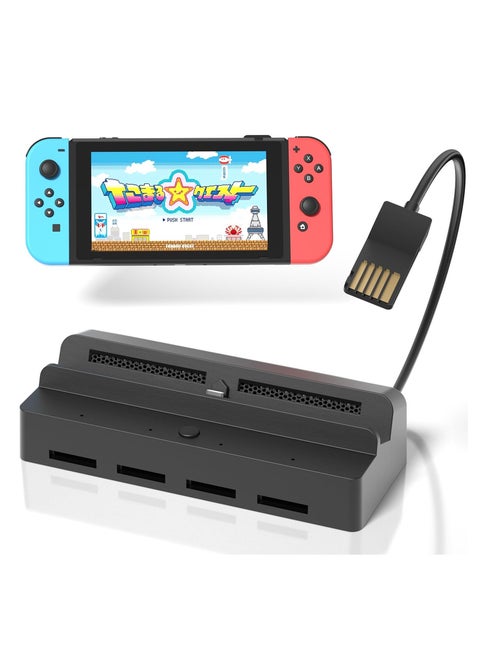 Switch Game Card Reader for Nintendo Switch/Switch OLED, Nintendo Switch Docking Station for TV with 4K HDMI/USB 3.0/ USB-C Charging Ports 4 Card Slots, Official Switch Dock Replacement