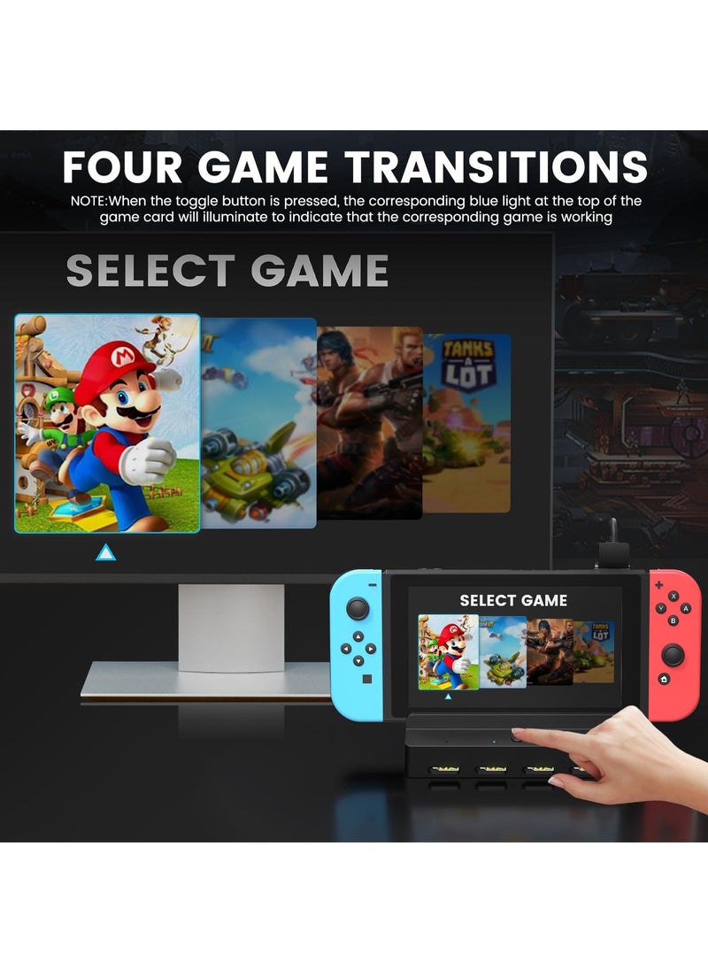 Switch Game Card Reader for Nintendo Switch/Switch OLED, Nintendo Switch Docking Station for TV with 4K HDMI/USB 3.0/ USB-C Charging Ports 4 Card Slots, Official Switch Dock Replacement