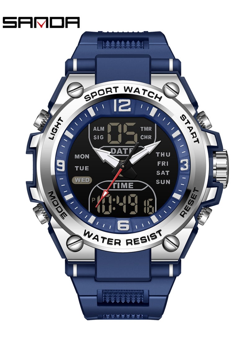 Sanda Top Brand Fashionable Men's Electronic Watch Multi functional Waterproof Countdown Men's Digital Watch - Image 1