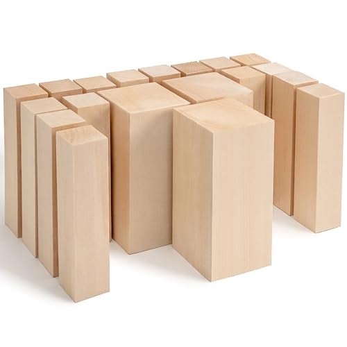 BeaverCraft Basswood Carving Blocks Whittling Wood BW19 - Unfinished Wood Blocks Set, Soft Basswood for Carving Wooden Block for Crafts & Whittling - Image 1