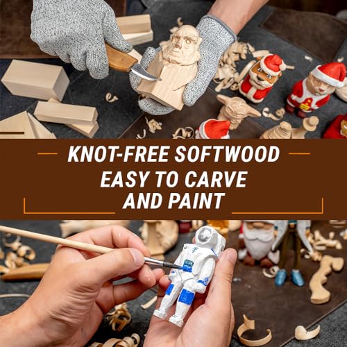 BeaverCraft Basswood Carving Blocks Whittling Wood BW19 - Unfinished Wood Blocks Set, Soft Basswood for Carving Wooden Block for Crafts & Whittling - Image 5