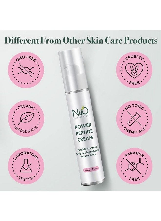 NuOrganic Cosmetics - Nuorganic Peptide Face Cream With Green Tea & Gotu Kola Anti Aging Skin Firming Moisturizer For Face & Neck Cruelty Free & Vegan (1.7 Fl.Oz) - Image 1