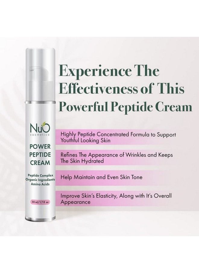 NuOrganic Cosmetics - Nuorganic Peptide Face Cream With Green Tea & Gotu Kola Anti Aging Skin Firming Moisturizer For Face & Neck Cruelty Free & Vegan (1.7 Fl.Oz) - Image 1