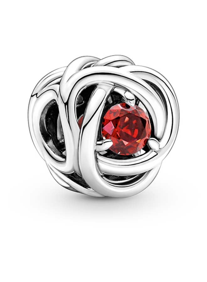 PANDORA Sterling Silver Charm with True Red Crystal