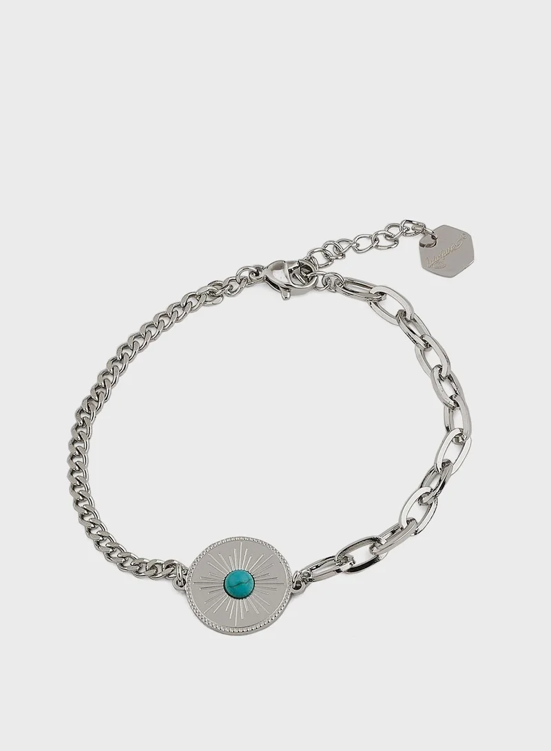 Lady Mauve KYRA TURQUOISE SUN PENDANT BRACELET