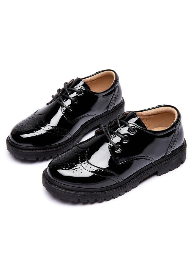 Direct Boys Leather Shoes Soft Bottom British Style Primary School Students Black Children's Dress White Performance Shoes Shoes