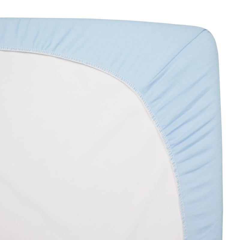 TL Care شريحة سرير بيبي TL Care 100% قطن طبيعي قابل للتنفس، أزرق، 15" × 33"، ناعمة وقابلة للتنفس، للأولاد والبنات - Image 4