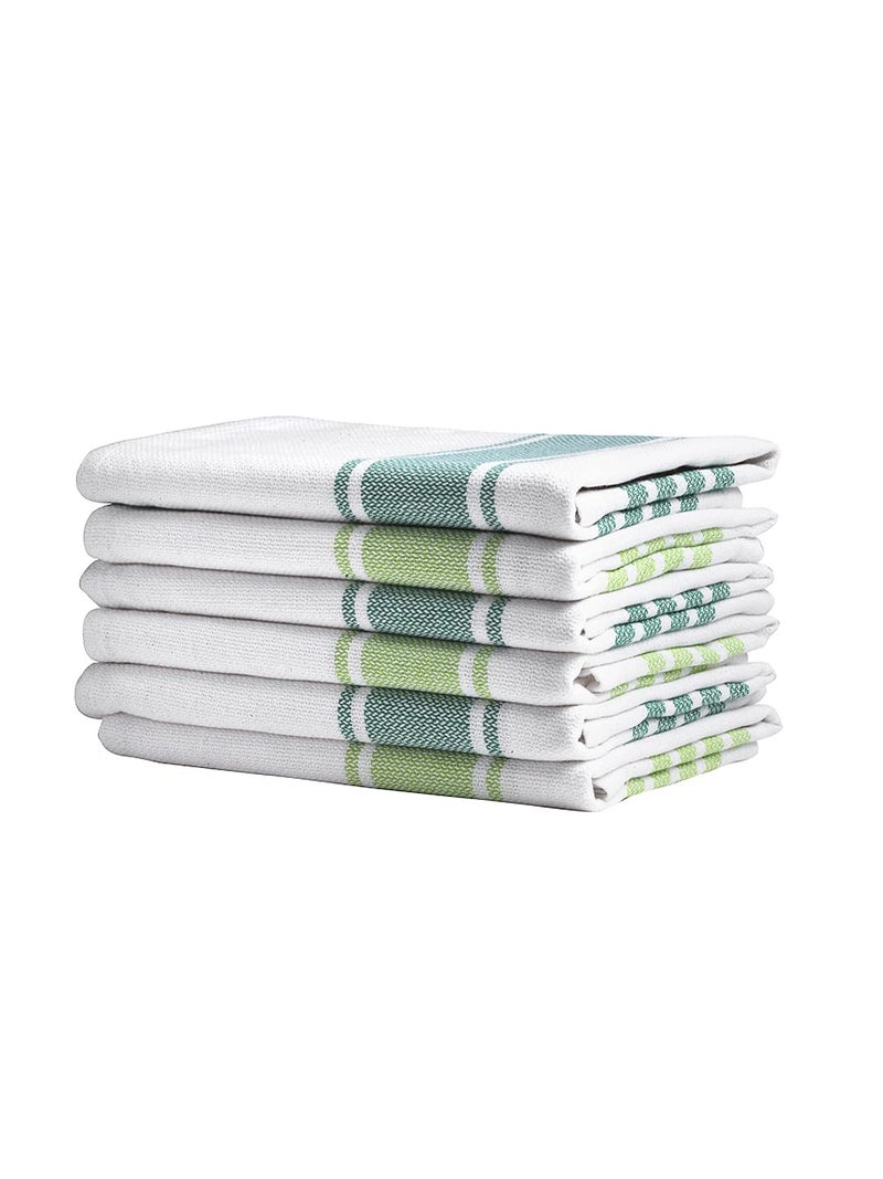 Arrabi Multi Stripes Handwoven Cotton Hand Towel (Set of 6) | ARHT-1014-1017-x6 - Image 4