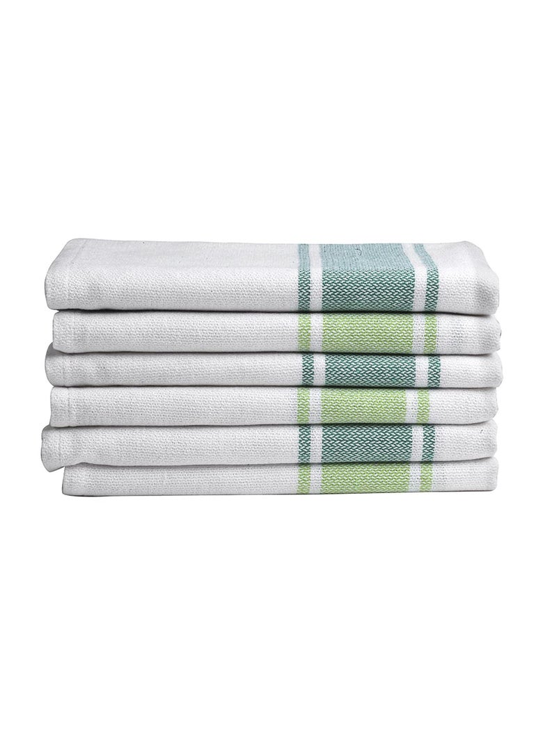 Arrabi Multi Stripes Handwoven Cotton Hand Towel (Set of 6) | ARHT-1014-1017-x6 - Image 3