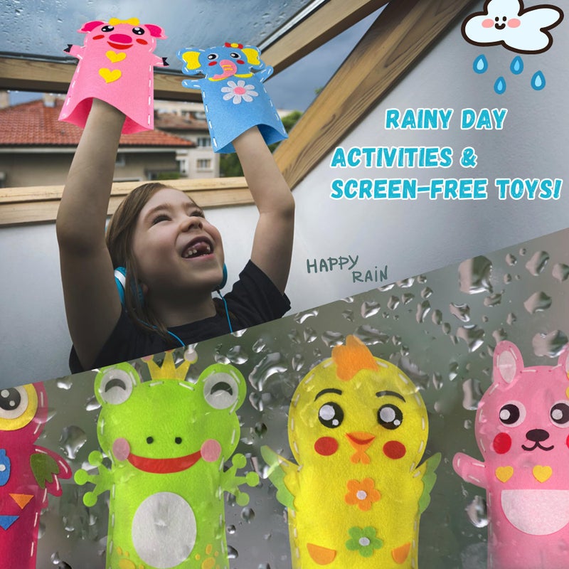 Creatoy Animal Hand Puppet Crafts Kit for Kids 8pcs Sewing Kits for Girls 4-9 Felt DIY Sewing Projects Toddler Activities Story Telling Pretend Play Party Favors Toys - Image 3
