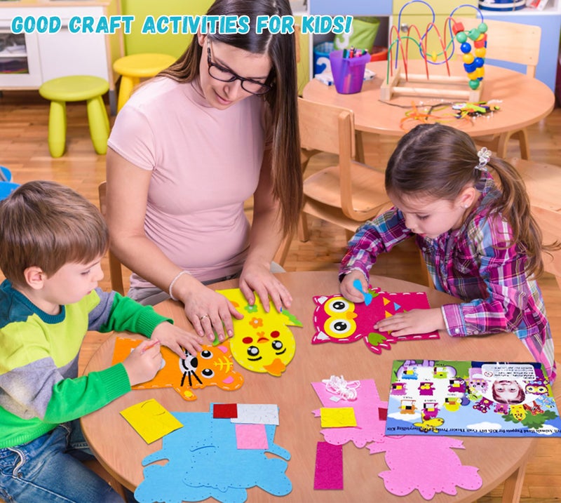 Creatoy Animal Hand Puppet Crafts Kit for Kids 8pcs Sewing Kits for Girls 4-9 Felt DIY Sewing Projects Toddler Activities Story Telling Pretend Play Party Favors Toys - Image 2