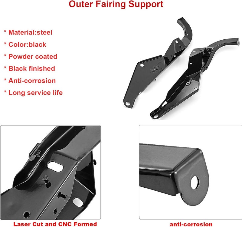 Wsays Batwing Head Outer Fairing Support Bracket Heavy Duty Compatible with Harley Electra Glide FLHT Street Glide FLHX 1996-2013 - Image 4