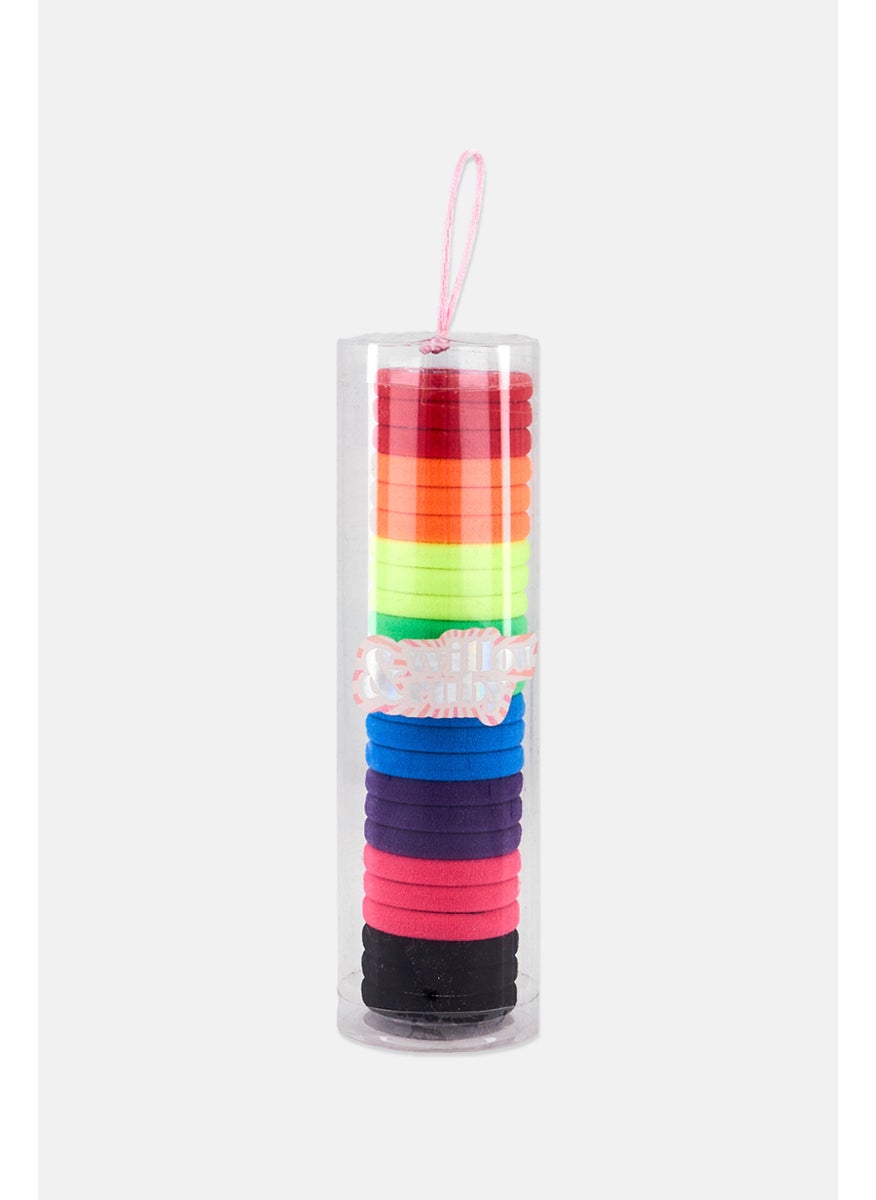 Willow & Ruby Kids Girl 24 Pcs Super Stretchy Hair Band, Multicolor  - Image 1