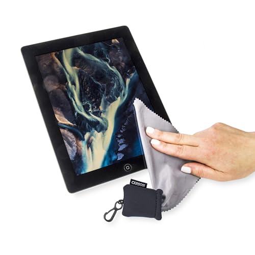 Carson Stuff-It Microfiber Lens Cloth Cleaning System For Eyeglasses, Smartphones, Tablets, Optics, Lenses, Cameras and More - Black (SN-40BKAM) - Image 4