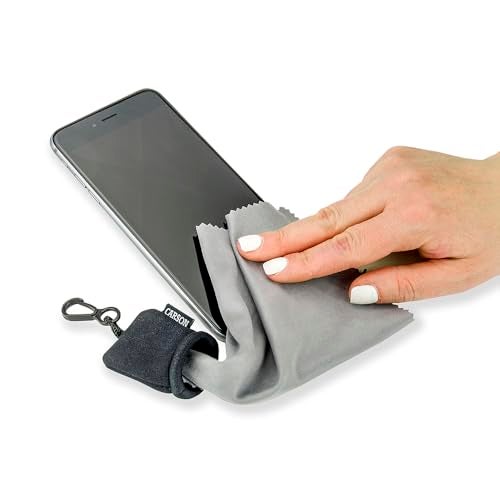 Carson Stuff-It Microfiber Lens Cloth Cleaning System For Eyeglasses, Smartphones, Tablets, Optics, Lenses, Cameras and More - Black (SN-40BKAM) - Image 3