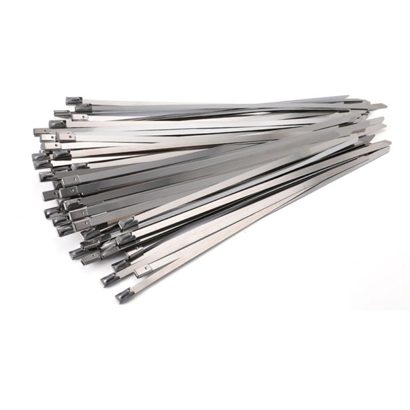 Self-Locking Banding Tie 7.9 X 400mm 304 Stainless Steel Corrosion Resistance - High Toughness Multi-Purpose Banding Tie for Open-Air Damp High Temperature Outdoor Scene - Image 1