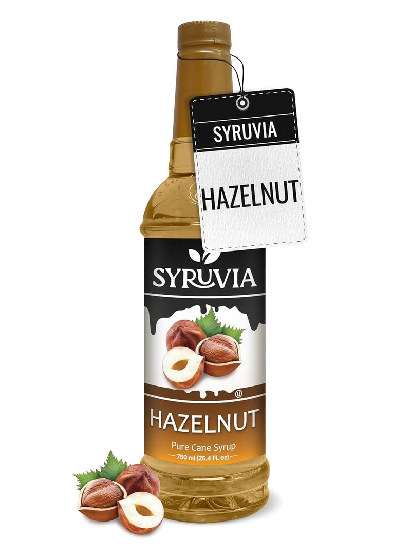 Syruvia Syruvia Hazelnut Syrup for Coffee 750 ml  Hazelnut Flavored Coffee Syrup  - Image 1