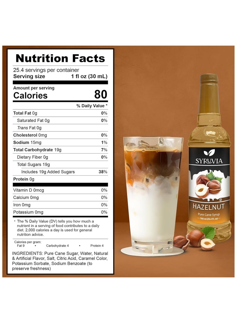 Syruvia Syruvia Hazelnut Syrup for Coffee 750 ml  Hazelnut Flavored Coffee Syrup  - Image 5