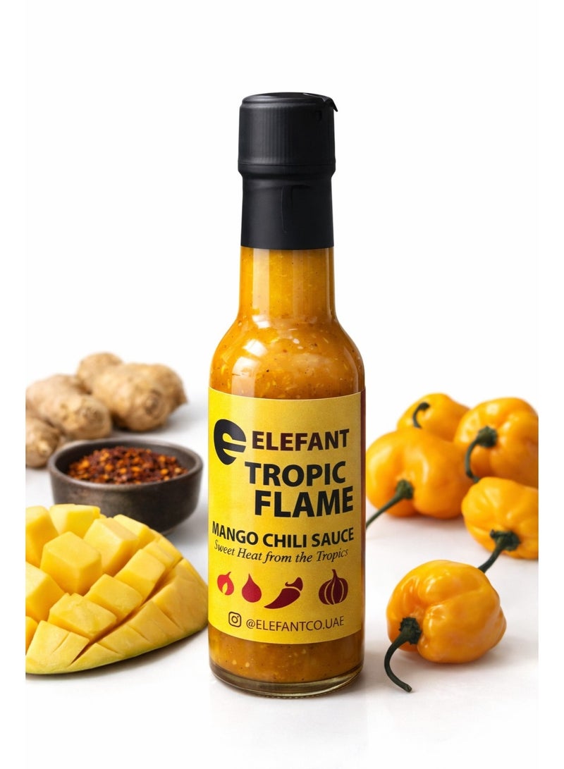 Elefant Tropic Flame Mango Habanero Sauce 100ml Sweet and Spicy No Preservatives Made in UAE - Image 1