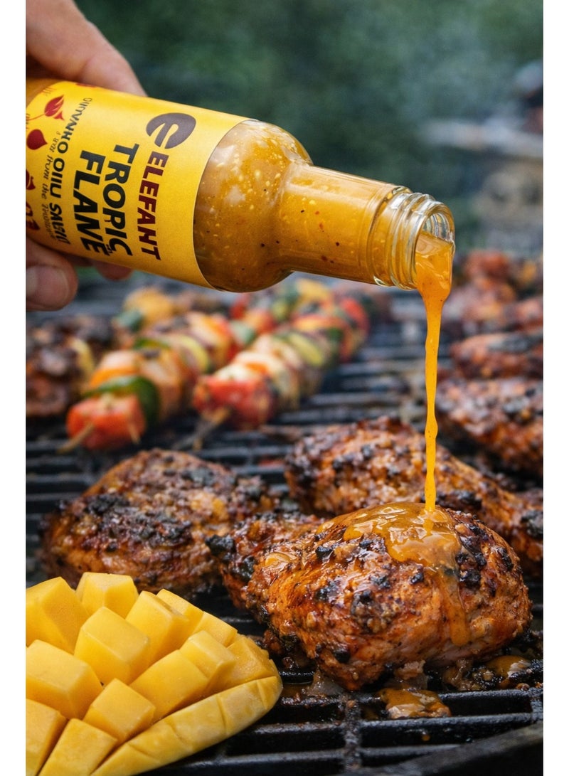 Elefant Tropic Flame Mango Habanero Sauce 100ml Sweet and Spicy No Preservatives Made in UAE - Image 3