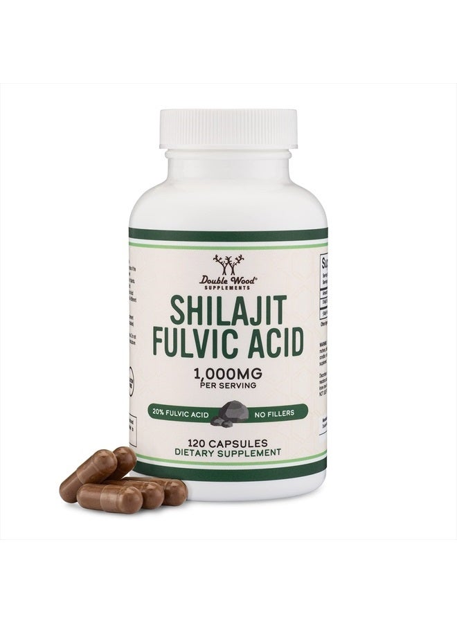 Double Wood Supplements Shilajit Fulvic Acid  1,000mg per Serving, 120 Capsules - Image 1