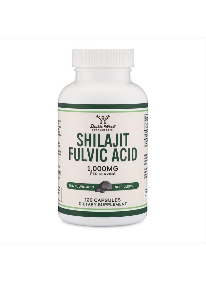 Double Wood Supplements Shilajit Fulvic Acid  1,000mg per Serving, 120 Capsules - Image 4