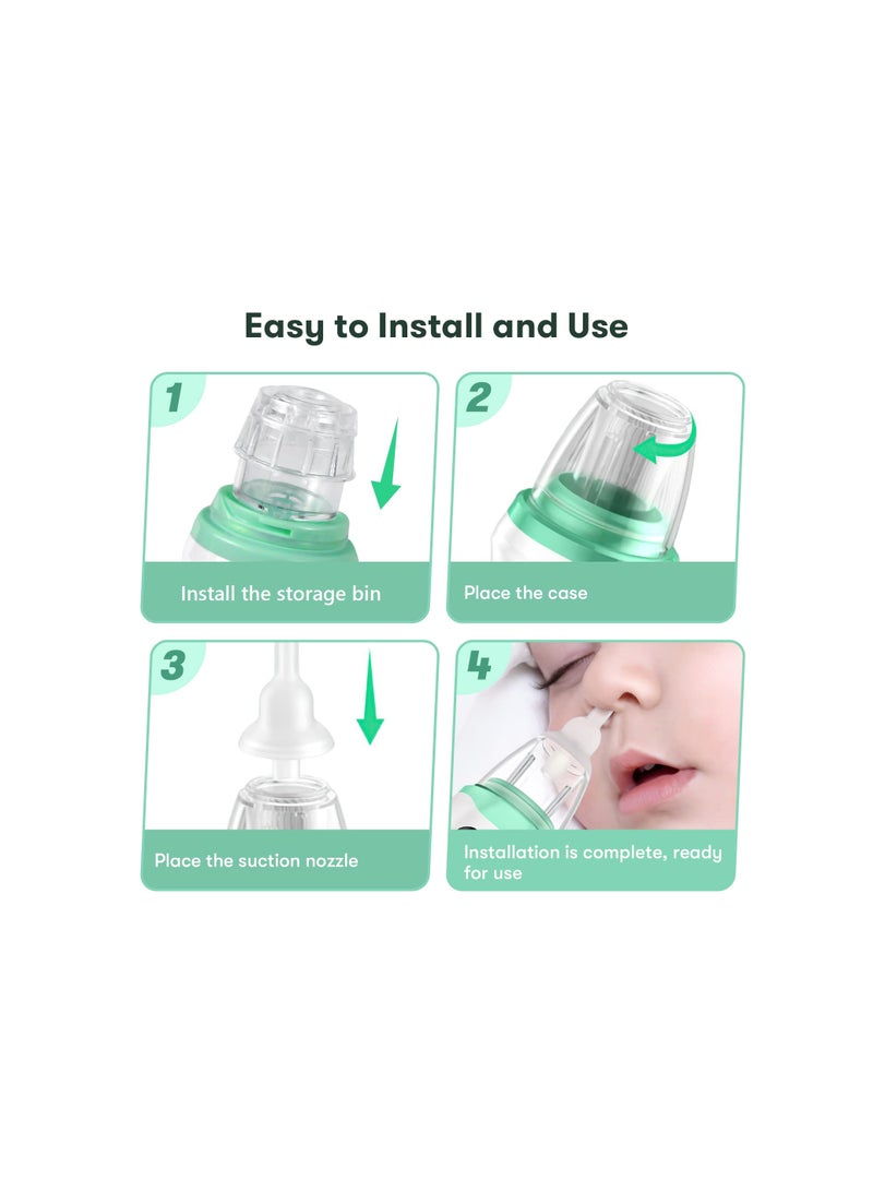 Electric Nose Sucker, Nasal Aspirator Baby, Rechargeable Nose Cleaner with 3 Suction Levels and 3 Silicone Nozzles Anti-Backflow, Baby Nose Unblocker with Built-in Music for Newborns, Toddlers - Image 3