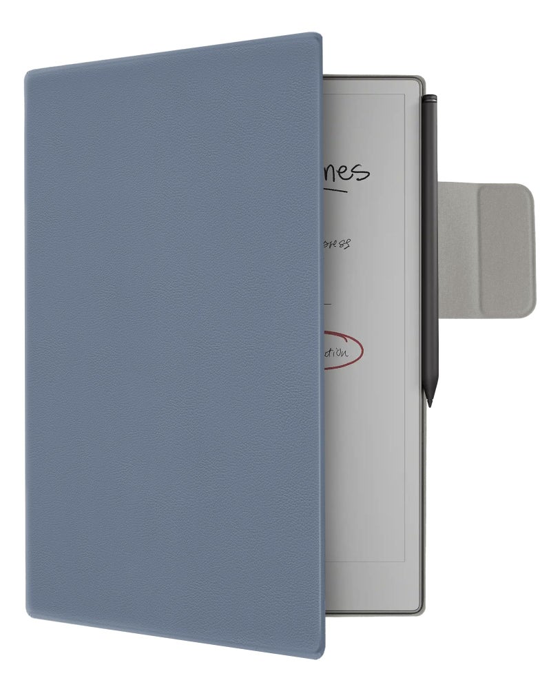 WALNEW حافظة WALNEW لجهاز Remarkable Paper Pro، غلاف كتاب مغناطيسي رفيع مع مشبك قلم، غلاف واقي للنوم/الاستيقاظ لجهاز Remarkable Paper Pro 11.8" (تم إصداره في 2024)، أزرق داكن - Image 1