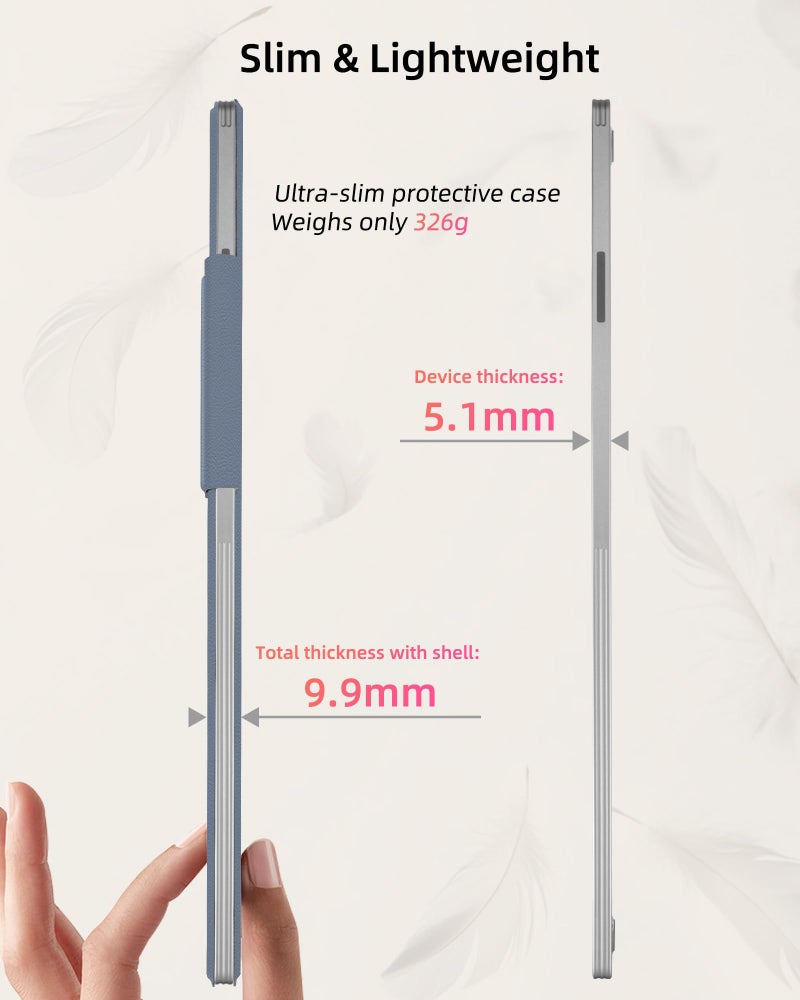 WALNEW حافظة WALNEW لجهاز Remarkable Paper Pro، غلاف كتاب مغناطيسي رفيع مع مشبك قلم، غلاف واقي للنوم/الاستيقاظ لجهاز Remarkable Paper Pro 11.8" (تم إصداره في 2024)، أزرق داكن - Image 4