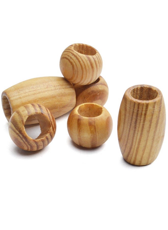 BronaGrand Natural Wooden Beads 100Pcs Large Wooden Spacer Beads Unfinished Tube Beads With Grain For Bracelet Pendants Crafts Diy Jewelry Making Hole 10Mm - Image 5