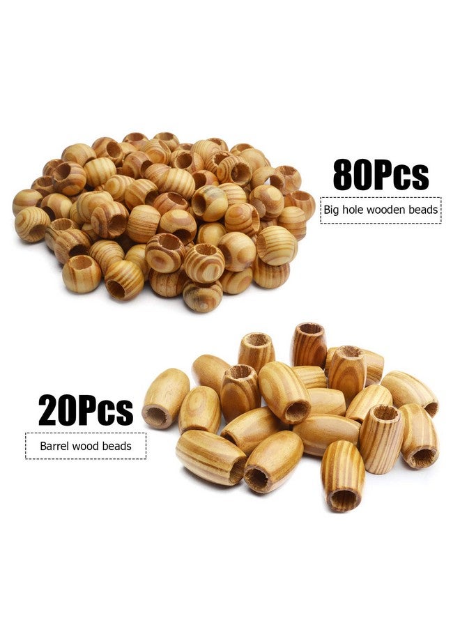 BronaGrand Natural Wooden Beads 100Pcs Large Wooden Spacer Beads Unfinished Tube Beads With Grain For Bracelet Pendants Crafts Diy Jewelry Making Hole 10Mm - Image 3