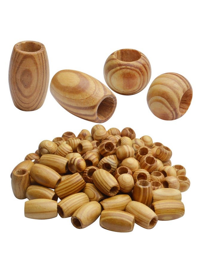 BronaGrand Natural Wooden Beads 100Pcs Large Wooden Spacer Beads Unfinished Tube Beads With Grain For Bracelet Pendants Crafts Diy Jewelry Making Hole 10Mm - Image 1