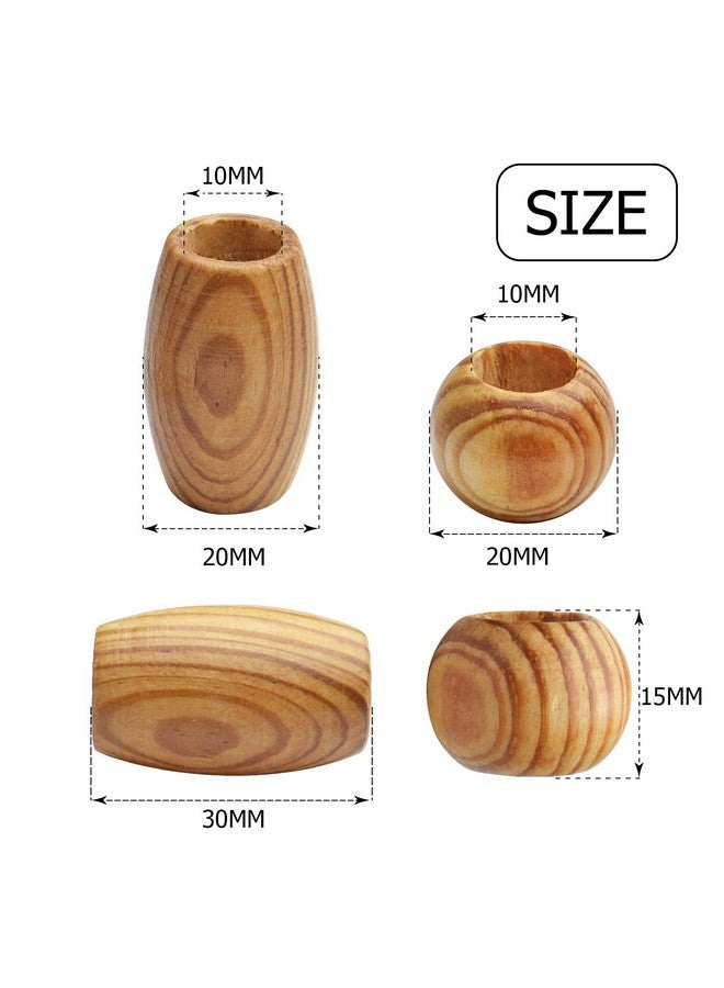 BronaGrand Natural Wooden Beads 100Pcs Large Wooden Spacer Beads Unfinished Tube Beads With Grain For Bracelet Pendants Crafts Diy Jewelry Making Hole 10Mm - Image 2