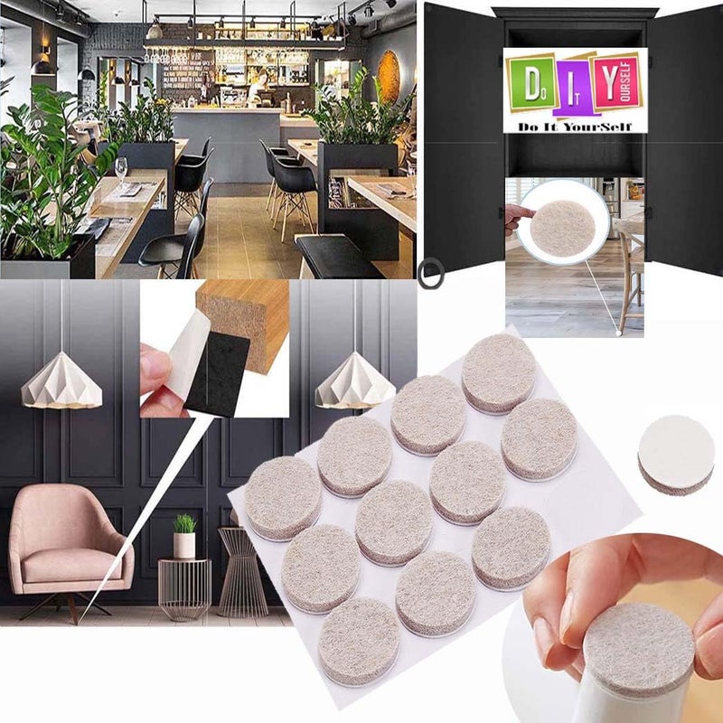 DIY Crafts DIY Crafts 24 Pcs, 1" inch Round Felt Furniture Pads, Linen Anti Slip Furniture Pad Rubber Furniture Carpet Bottom Furniture Pads Protect Hardwood Tile Laminate Floor (24 Pcs)  - Image 1