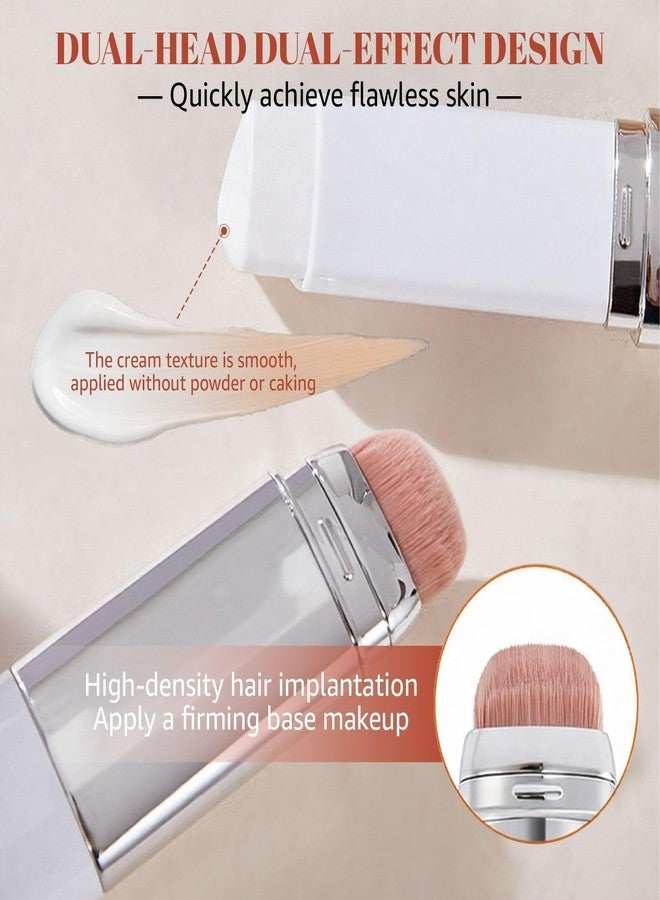 OETUIOW Color Changing Foundation Stick, 2-in-1 Dual-Ended Skin Matching Foundation with Detachable Brush, Lightweight Non-Greasy Moisturizing Face Makeup (3#Medium) - Image 4