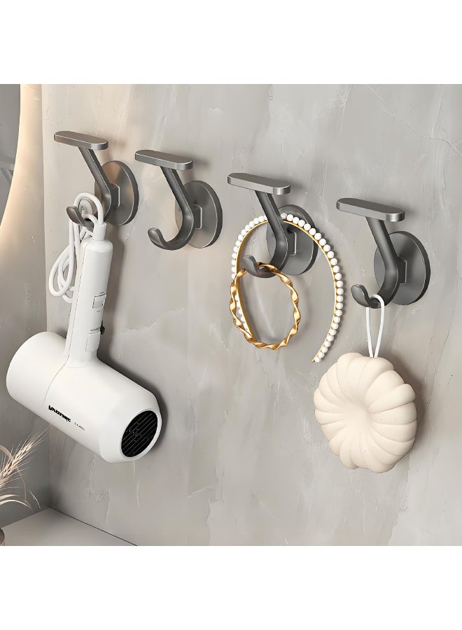 ZERIFAM Hanging Coat Hooks, 4PCS Wall Mount Coats Towel Hooks, Adhesive Coat Hangers Key Holder for Wall No-Drill for Outdoor, Bag Hanger, Home,Bathroom, Indoor, Hang Sticky Duty  - Image 1