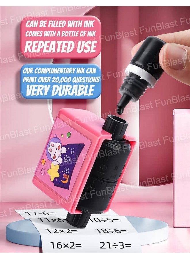 فنبلاست طوابع FunBlast Math Roller للأطفال، طوابع Math Roller ذكية، طوابع لتعليم الضرب، أدوات تدريب ضمن 100 لعبة تعليمية لمرحلة ما قبل المدرسة ورياض الأطفال ومعلمي المنزل - Image 2