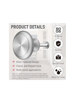 The Bros 20 PCS Round Drawer Knobs, Cabinet Hardware with 20 Screws, Stainless Furniture Pull Handle for Furniture Drawer Wardrobes Bathroom  - Image 5