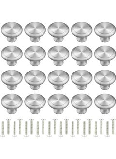 The Bros 20 PCS Round Drawer Knobs, Cabinet Hardware with 20 Screws, Stainless Furniture Pull Handle for Furniture Drawer Wardrobes Bathroom  - Image 1