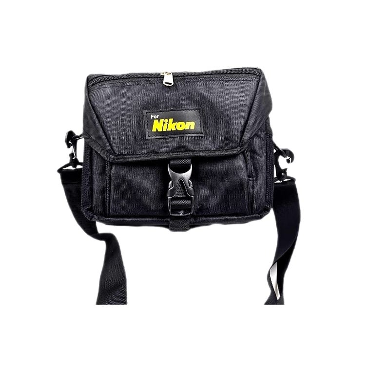 SHOPEE حقيبة كاميرا DSLR/SLR من بوليستر مع حزام كتف قابل للتعديل، متوافقة مع كاميرات نيكون، مقاومة للماء، قابلة للتنفس، مضادة للصدمات (أسود) - Image 1