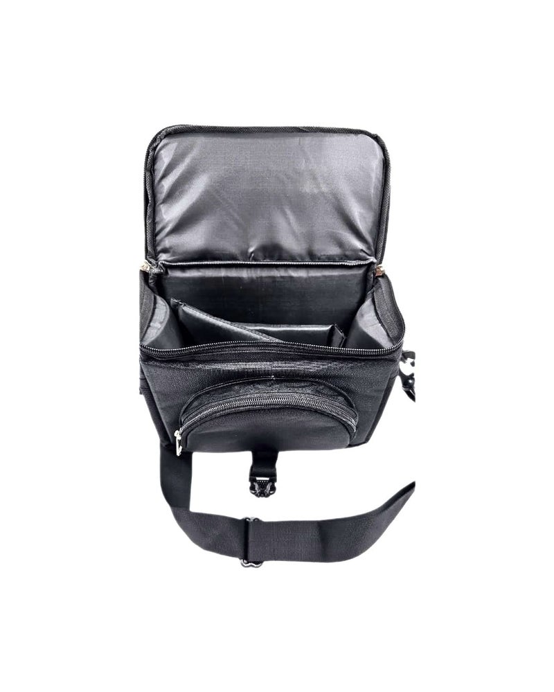 SHOPEE حقيبة كاميرا DSLR/SLR من بوليستر مع حزام كتف قابل للتعديل، متوافقة مع كاميرات نيكون، مقاومة للماء، قابلة للتنفس، مضادة للصدمات (أسود) - Image 3